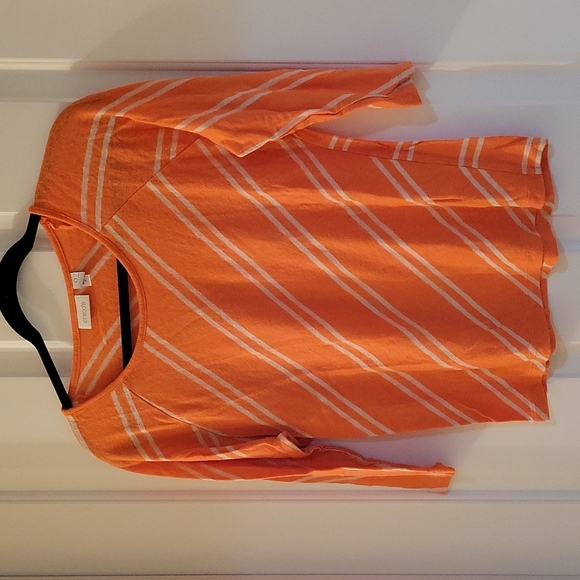 Chico's Tops - Chicos orange and tan top 3/4 sleeve small